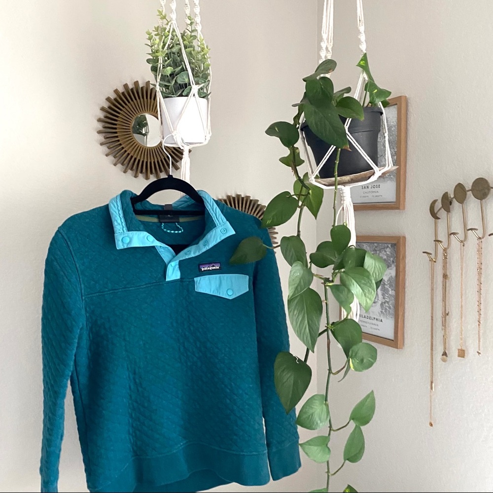 Teal Patagonia quarter zip